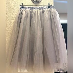 Light gray tulle skirt